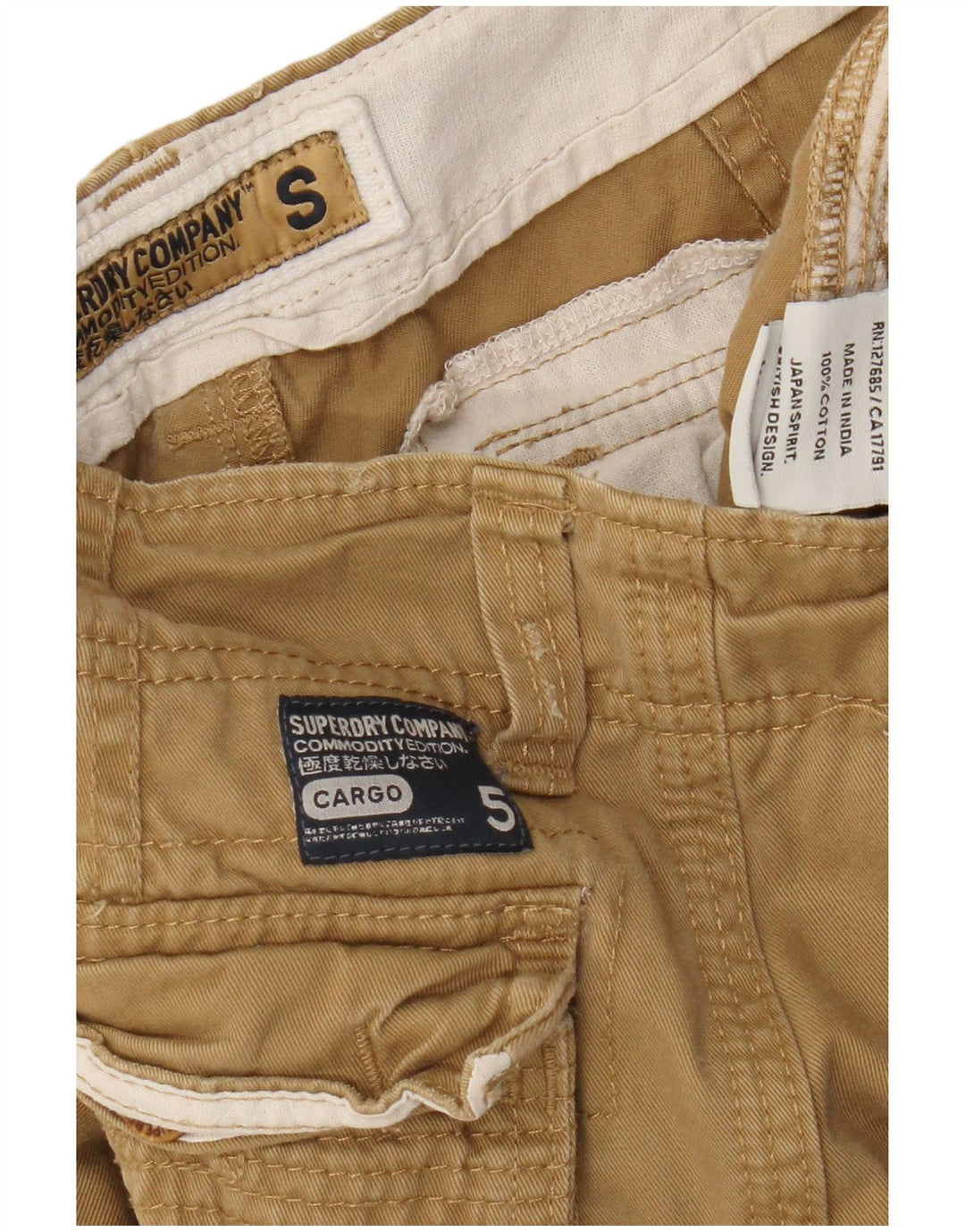 Superdry Short Cargo Homme Petit W29 Coton Beige