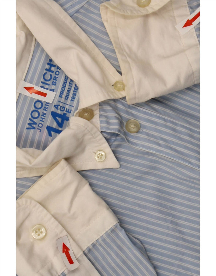 Woolrich Chemise garçon 13-14 ans Bleu à fines rayures en coton