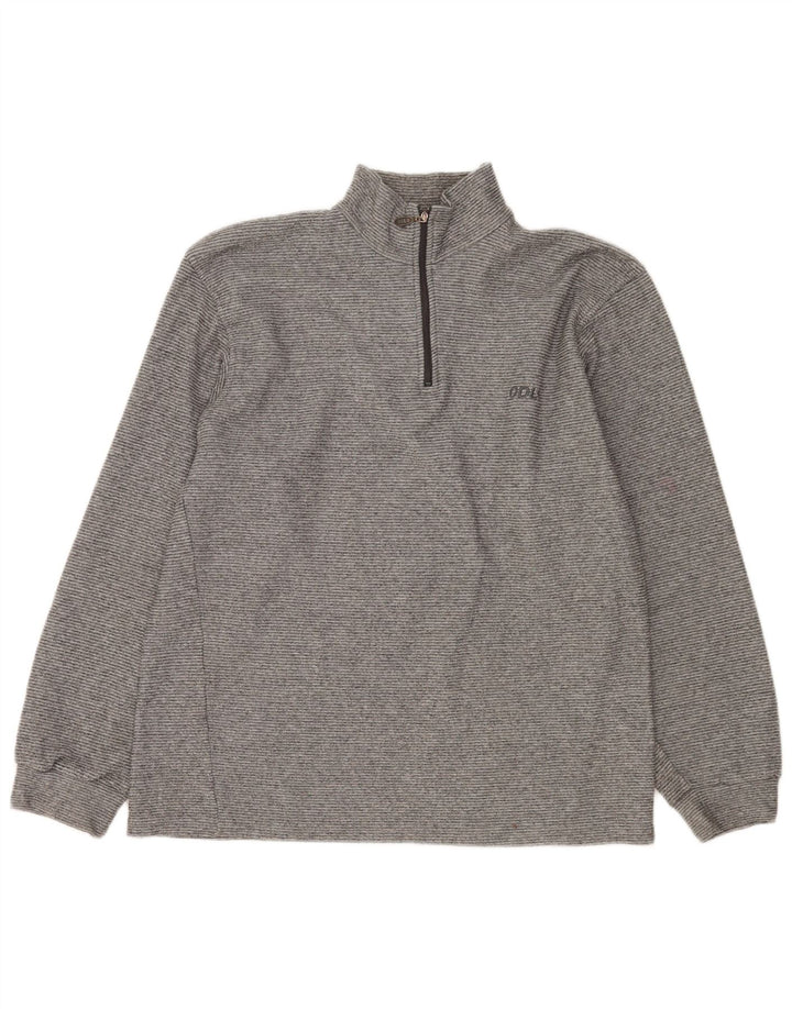 Odlo Sweat-shirt à col zippé pour homme XL Gris à fines rayures