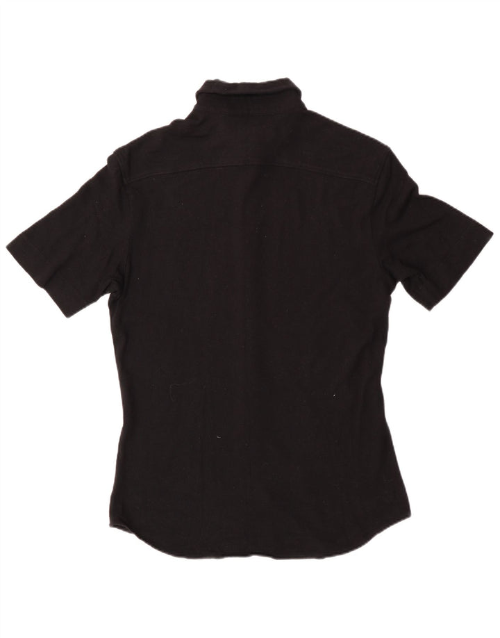 Versace Chemise à manches courtes pour femme UK 14 Large Noir