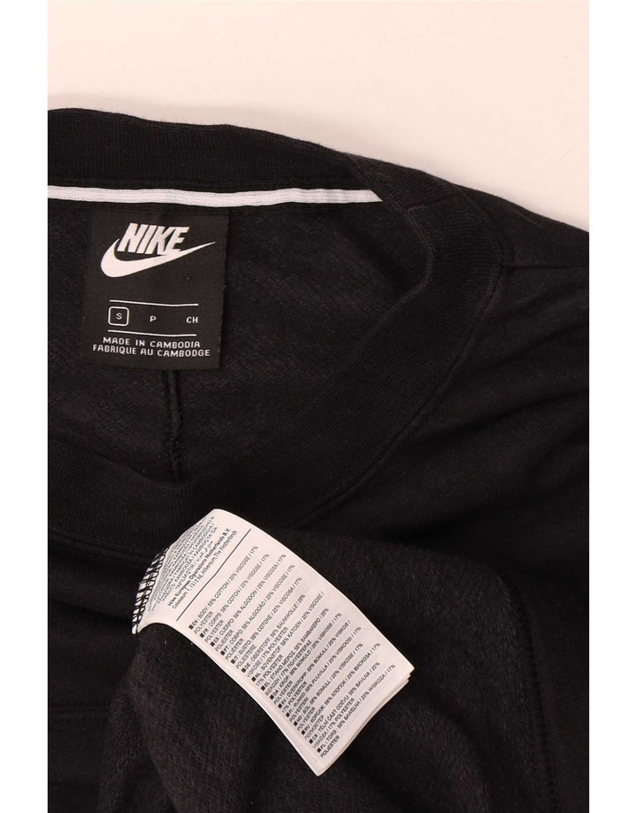 Nike Sweat-shirt surdimensionné graphique pour femme UK 10 Petit coton noir