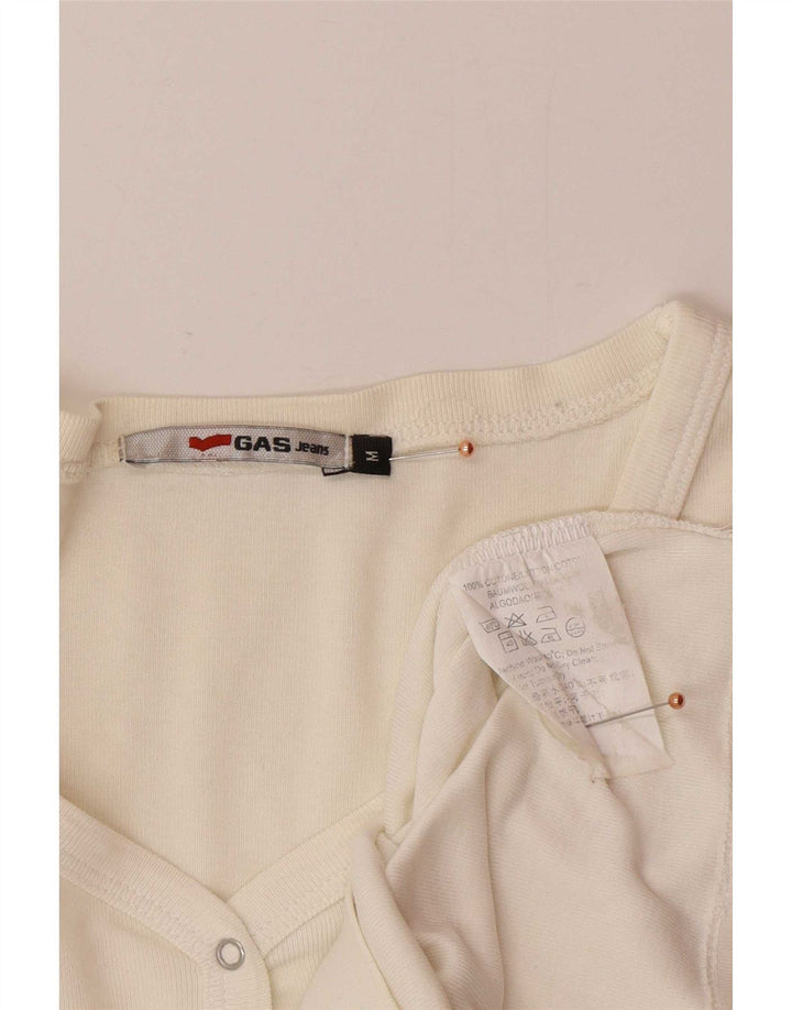 Gas Top Femme Manches Longues UK 12 Moyen Blanc Cassé Coton
