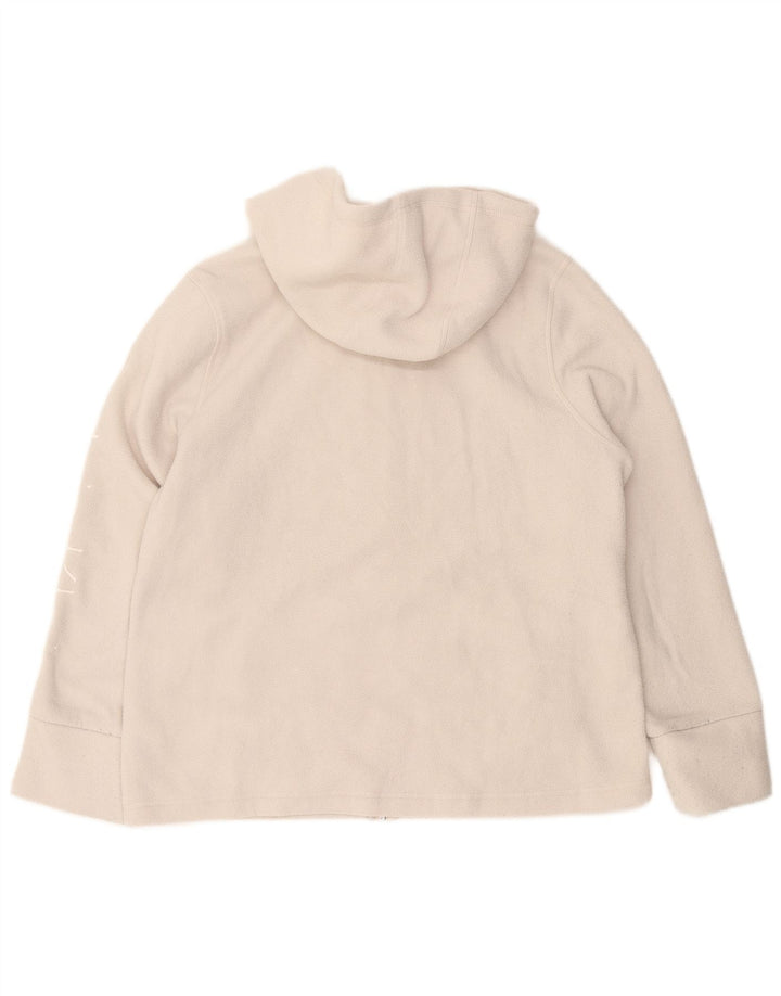 CALVIN KLEIN Veste polaire à capuche graphique pour femme UK 18 XL Blanc cassé