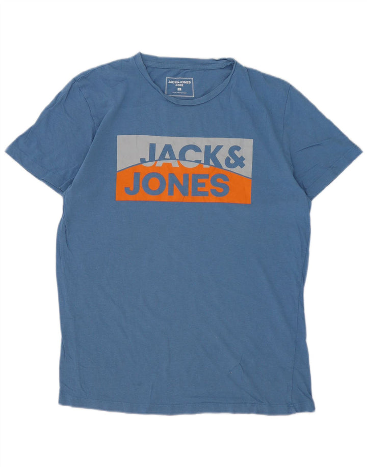 Jack & Jones T-Shirt Graphique Homme Bleu Moyen Coton