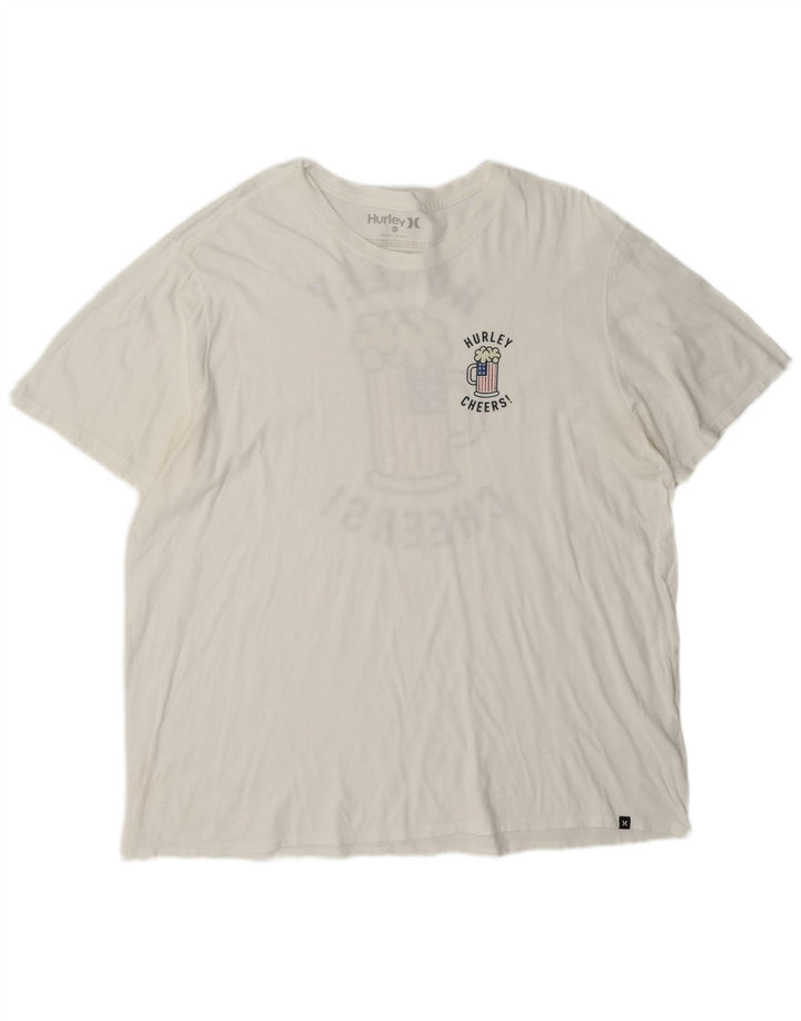 Hurley T-Shirt graphique homme haut 2XL coton blanc
