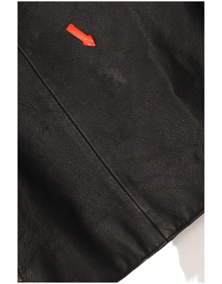 Angelo Litrico Manteau en cuir pour homme UK 38 Cuir noir moyen