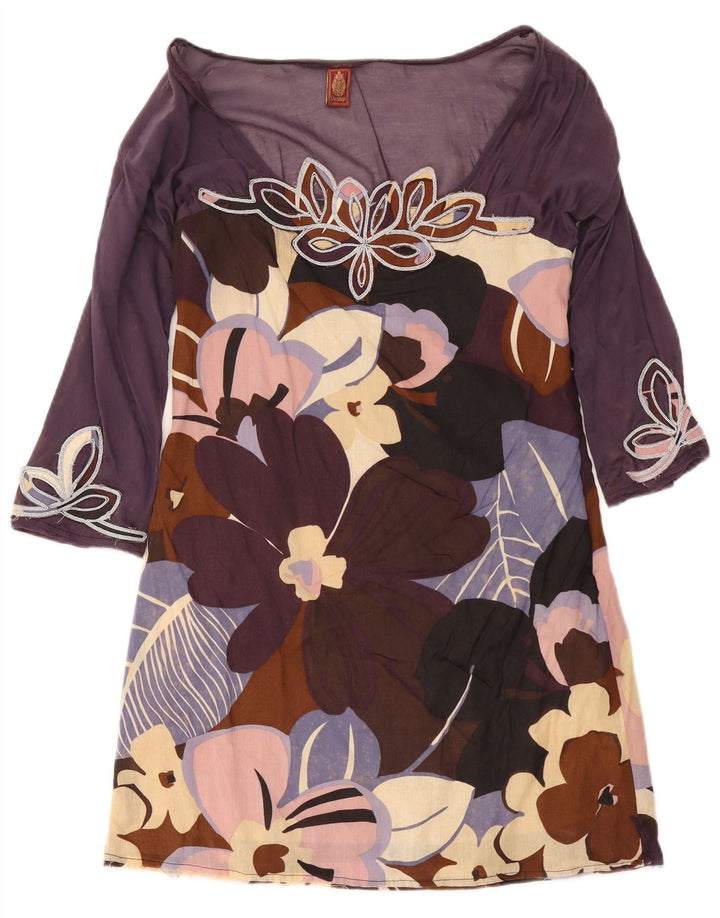 Dondup Robe droite à manches 3/4 pour femme IT 44 Medium Multicolore Floral
