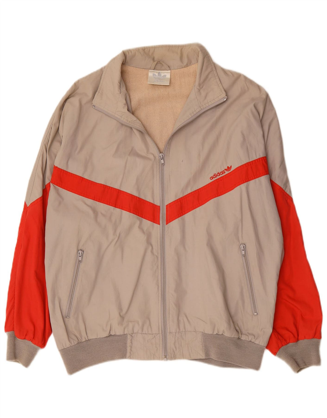 Adidas Veste de survêtement pour homme IT 54 XL Beige Colorblock Polyester