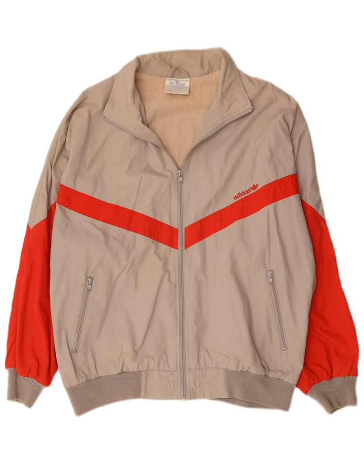 Adidas Veste de survêtement pour homme IT 54 XL Beige Colorblock Polyester