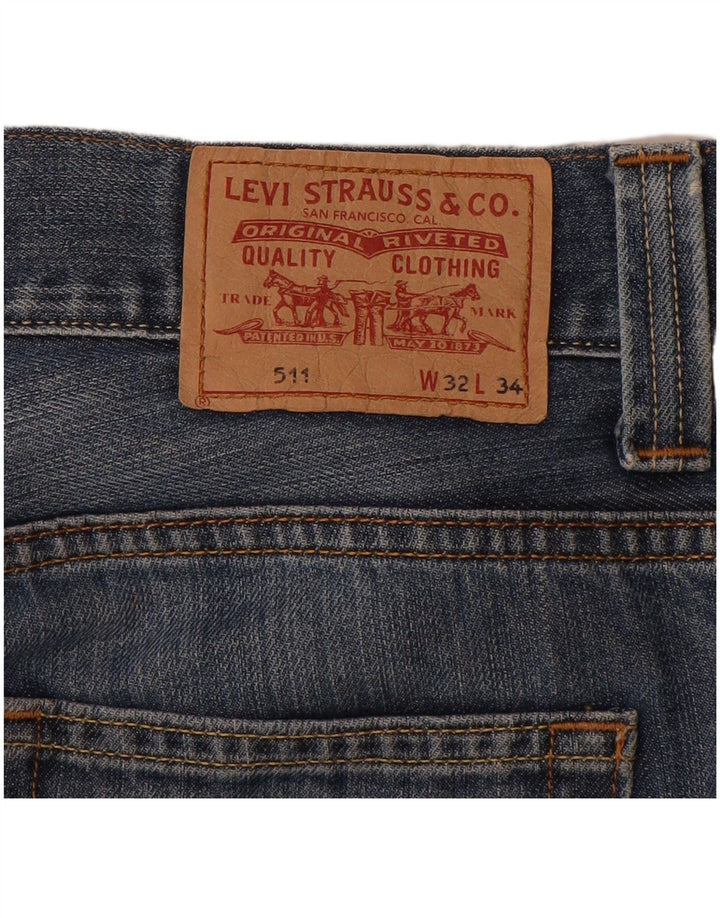 LEVI'S Short en Jean Slim 511 Homme W32 Bleu Moyen Coton