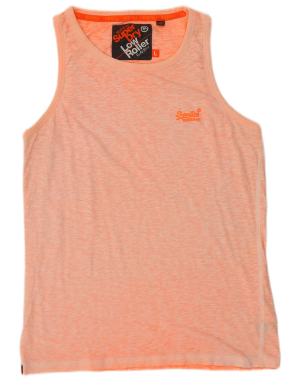 SUPERDRY Débardeur Low Roller pour femme UK 16 Grand coton moucheté orange