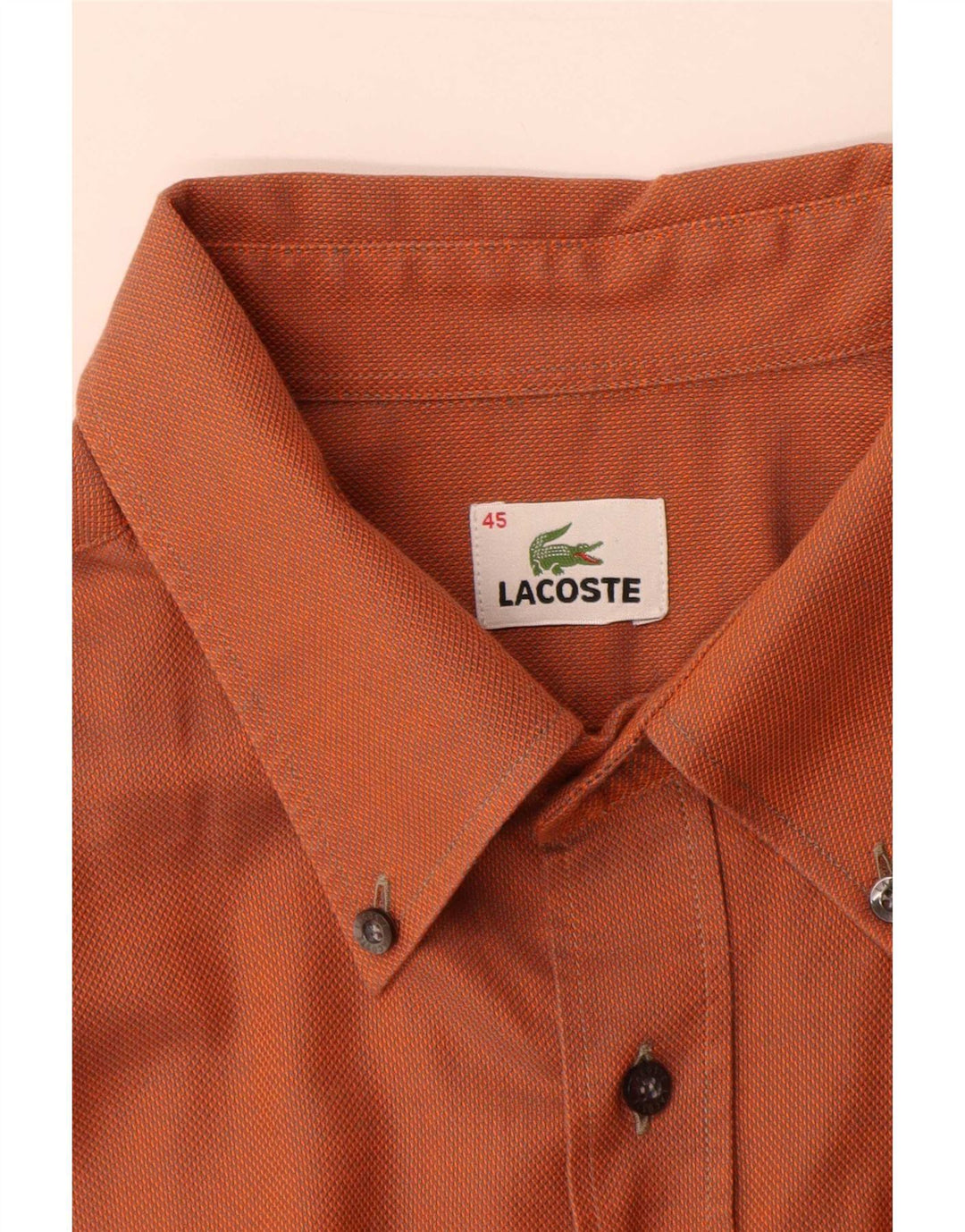Lacoste Chemise Homme Taille 45 XL Orange Coton