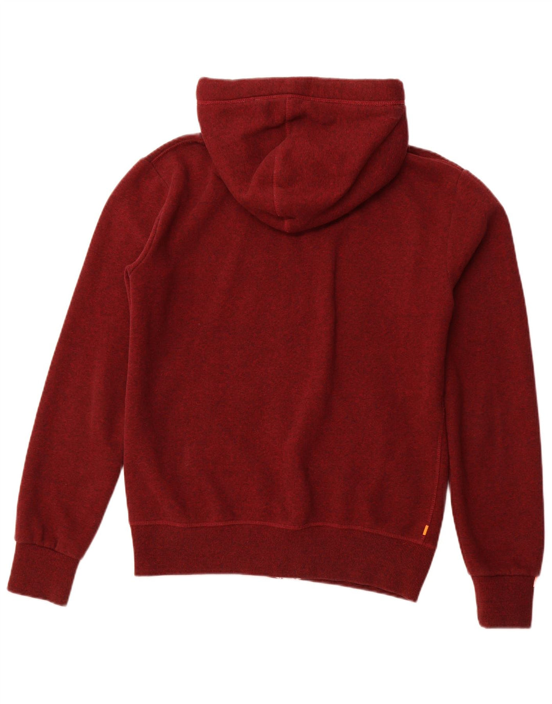 SUPERDRY Pull à capuche zippé pour homme en coton moucheté bordeaux moyen