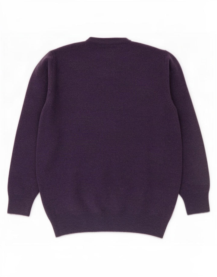 Marks & Spencer Pull Col Rond Homme Violet Moyen Laine d'Agneau
