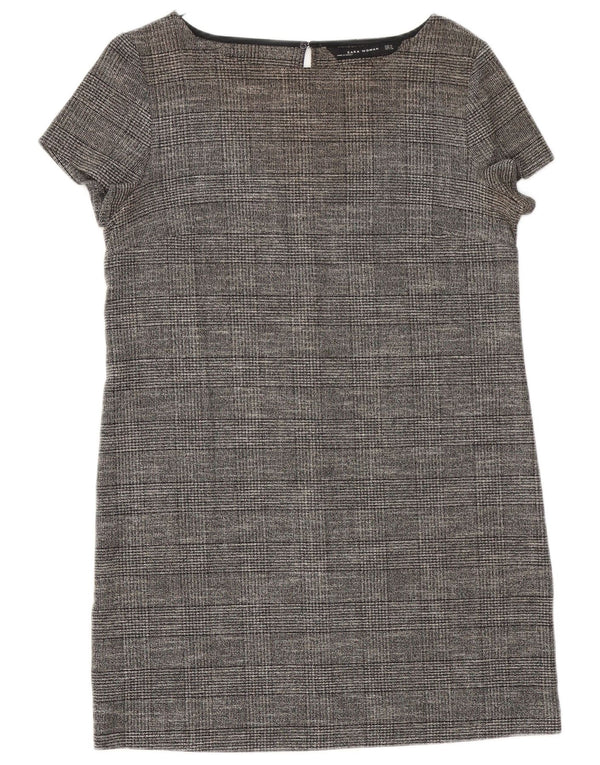 Zara Robe droite pour femme UK 12 Gris moyen Viscose