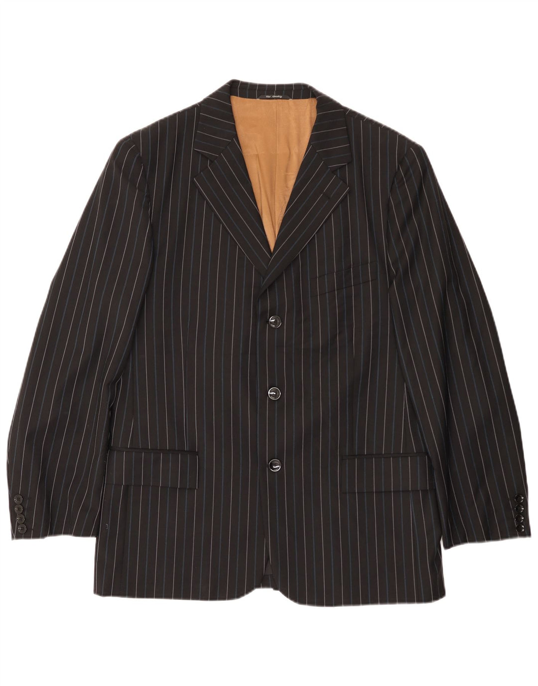 Peter & Sons Veste Blazer 3 Boutons Homme IT 54 2XL Laine Rayée Noir