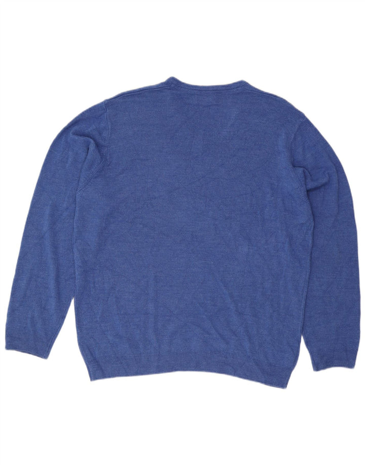 Marks & Spencer Pull col V pour homme 2XL Bleu Acrylique