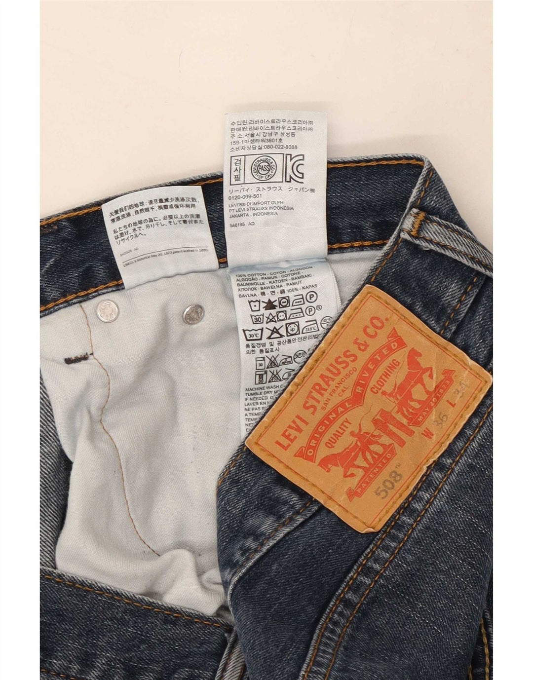 Levi's Jean 508 Straight Homme Bleu Marine W36 L29 Coton