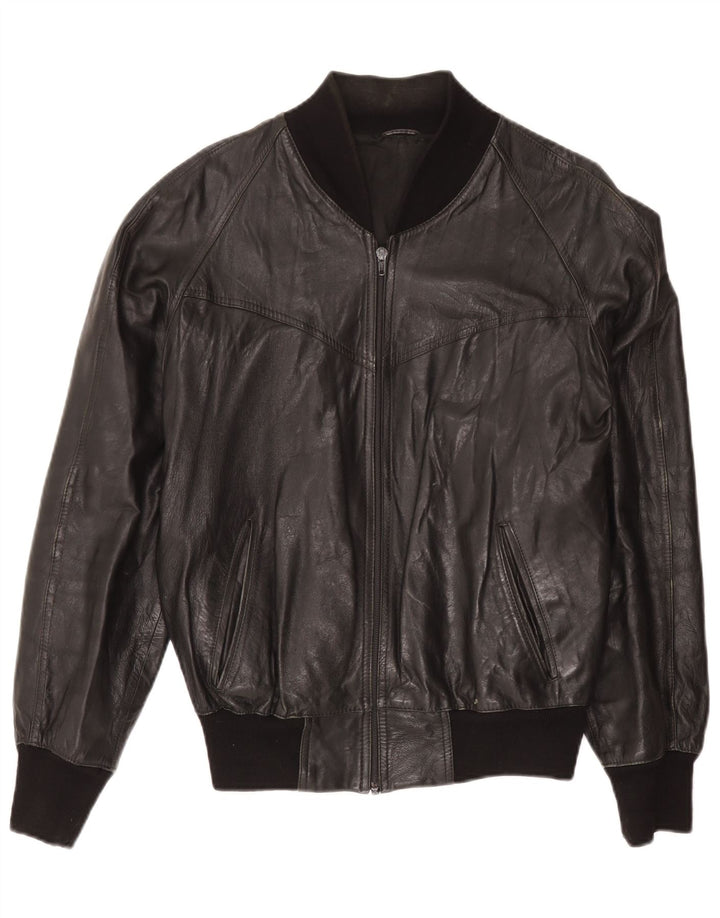 veste en cuir homme vintage UK 40 Grand Noir