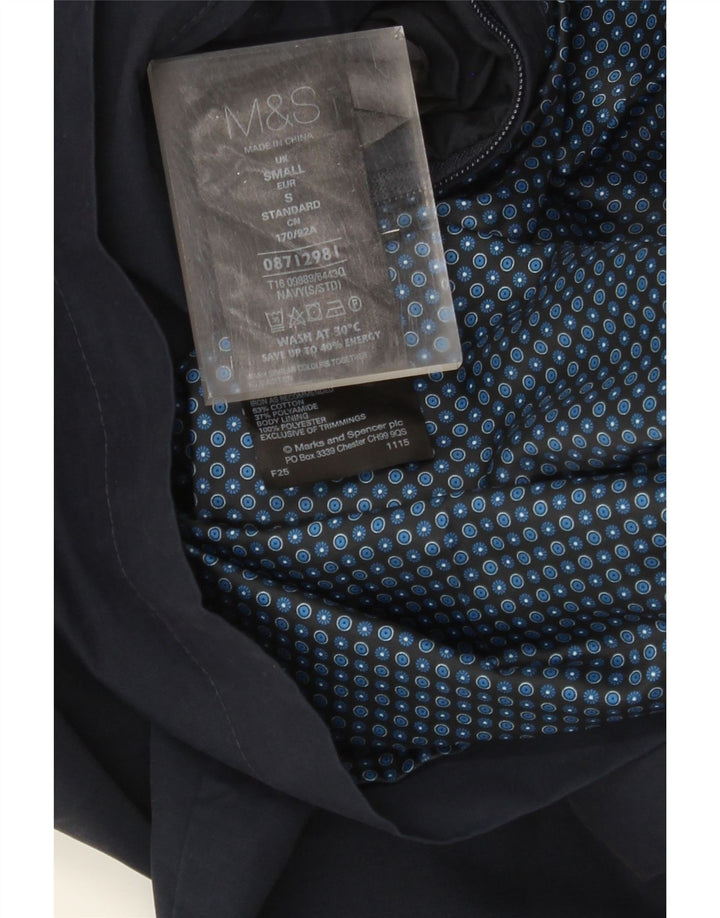 MARKS & SPENCER Veste Bomber Homme UK 36 Petit Bleu Marine Coton