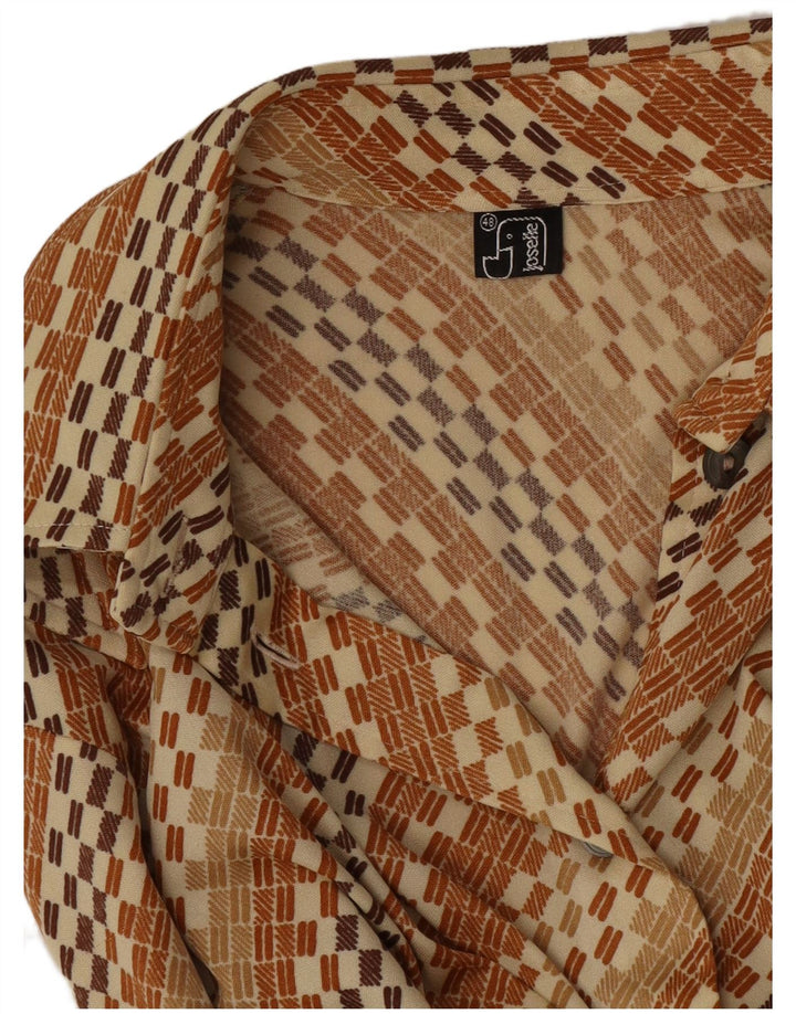 Chemise Femme Vintage IT 48 XL Marron Rayé