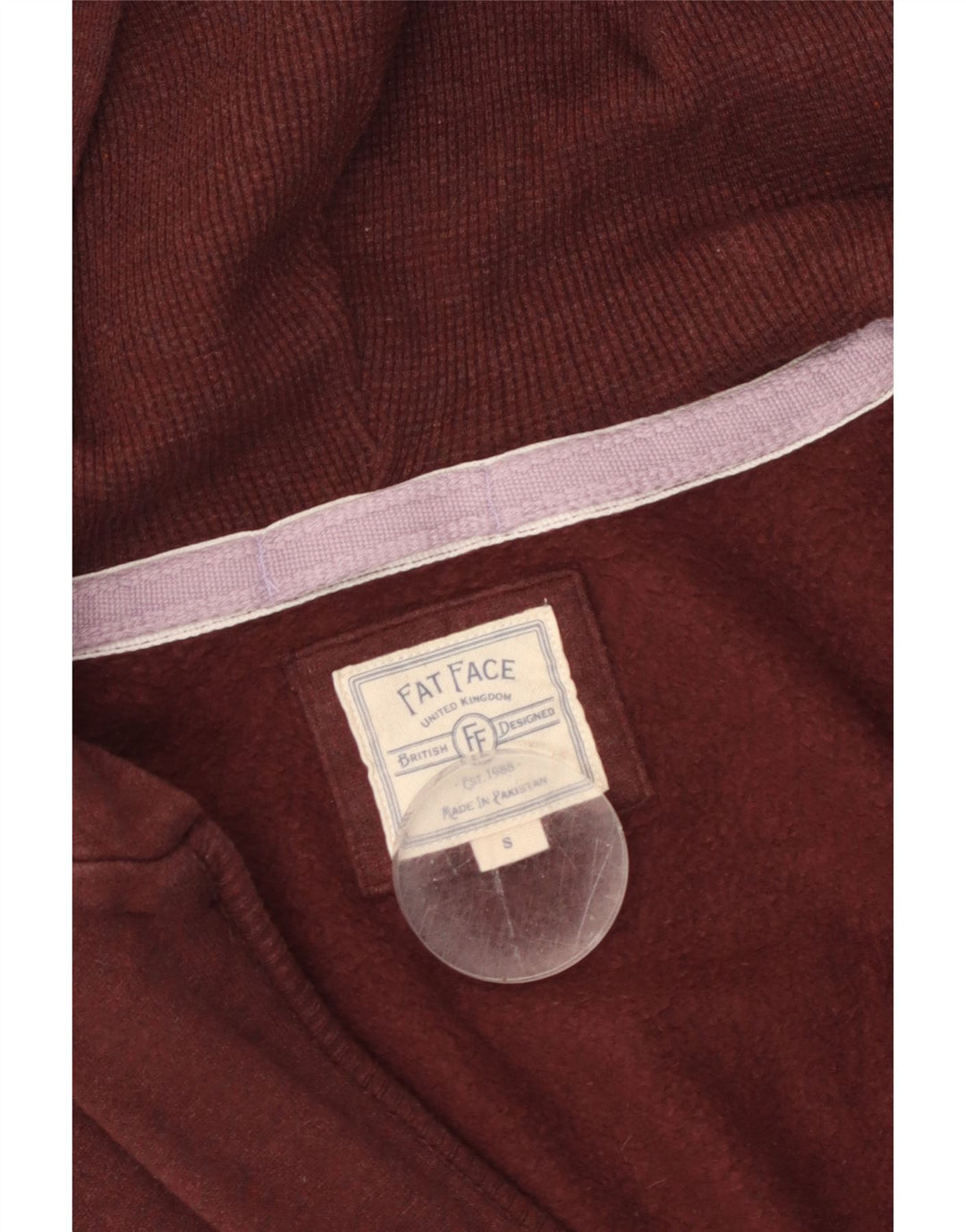 FAT FACE Pull à capuche zippé pour femme UK 10 Small Maroon