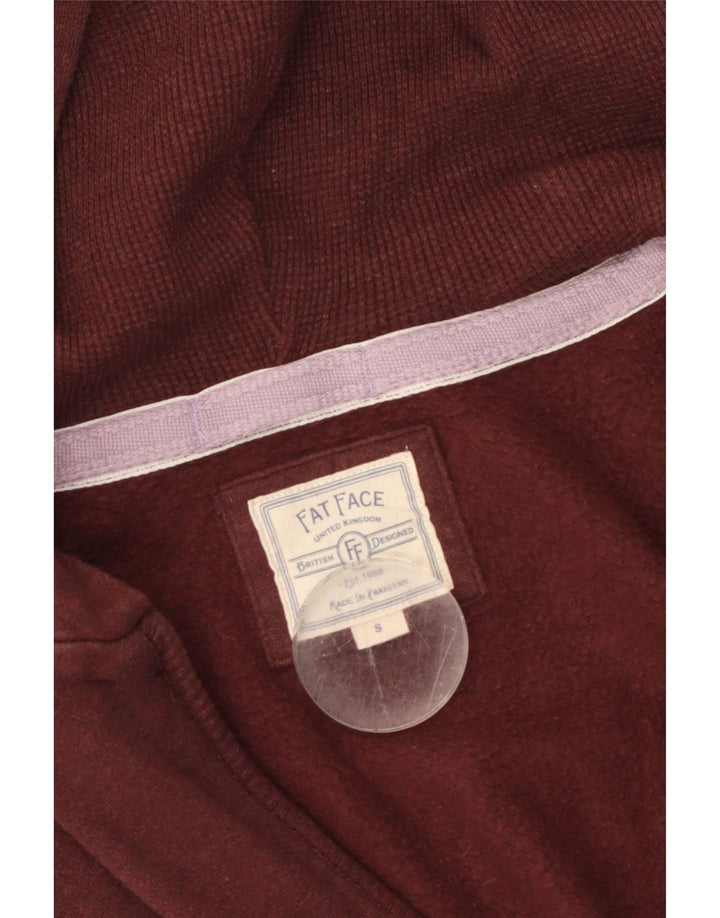 FAT FACE Pull à capuche zippé pour femme UK 10 Small Maroon