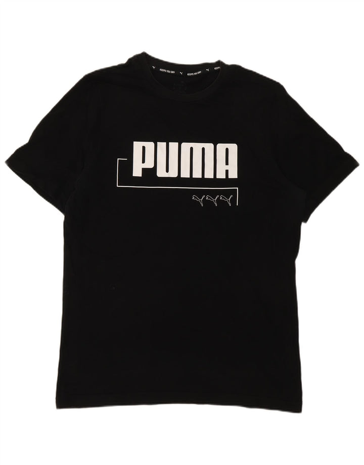 PUMA T-Shirt Graphique Homme Noir Moyen Coton