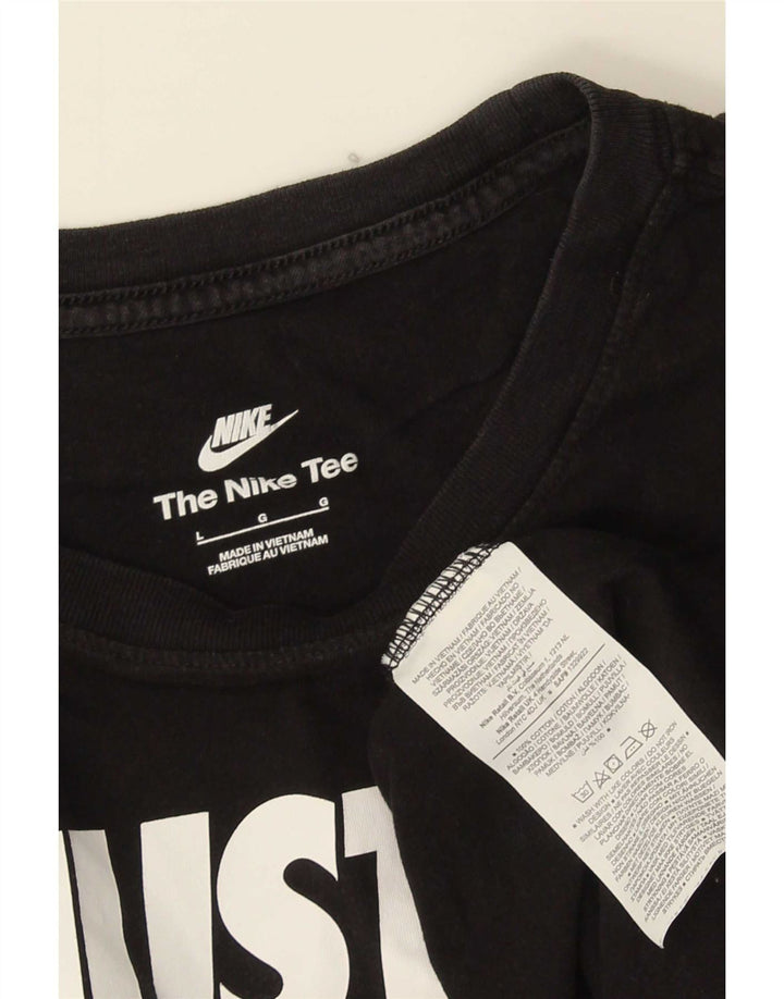 Nike T-shirt graphique pour homme en coton noir Taille L