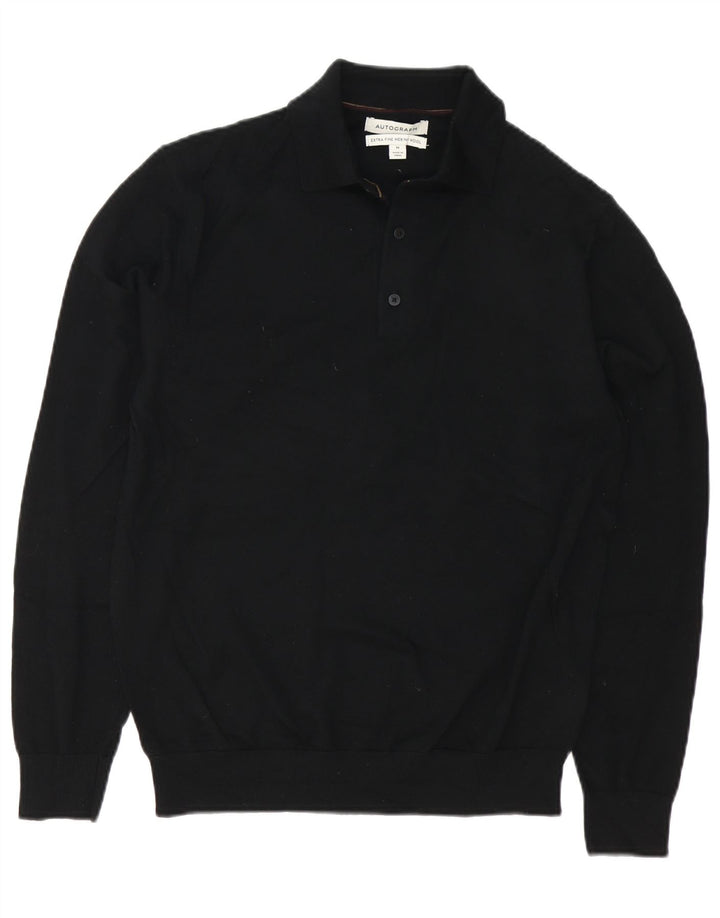 Marks & Spencer Pull à Col Polo Autograph Homme Noir Moyen
