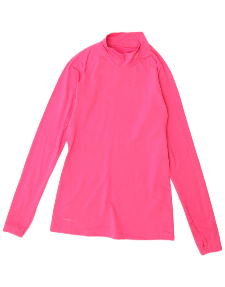 Nike Haut Dri Fit à manches longues pour femme UK 12 Rose moyen Polyester