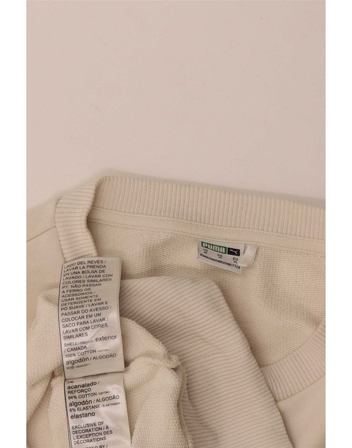 Puma Sweat-shirt pour femme UK 14 Medium Blanc Coton
