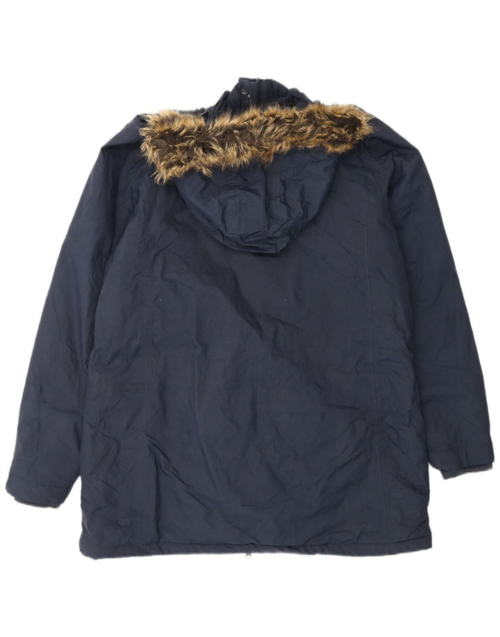 MOUNTAIN WAREHOUSE Manteau coupe-vent à capuche pour femme UK 16 Large Bleu marine