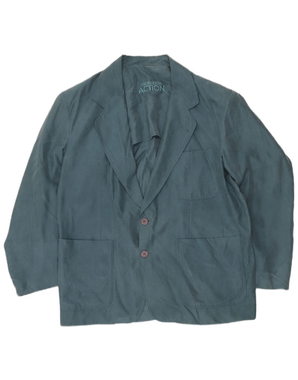 TRUSSARDI Veste Blazer 2 Boutons Homme IT 54 2XL Bleu Soie
