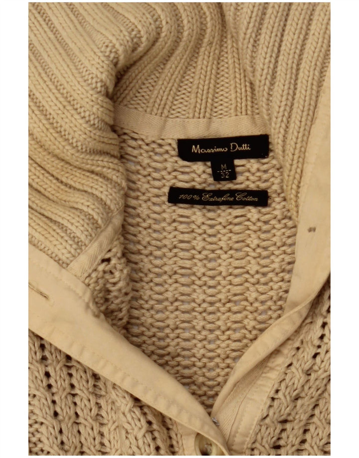 Massimo Dutti Cardigan pour femme en coton beige moyen UK 12