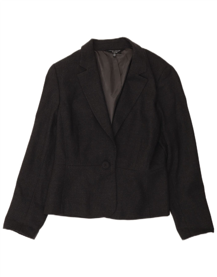 Laura Ashley Veste Blazer 1 Bouton pour Femme UK 18 XL Laine Grise