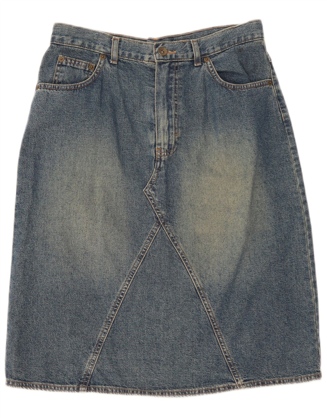 Marks & Spencer Jupe en jean pour femme UK 14 Medium W30 Bleu Coton