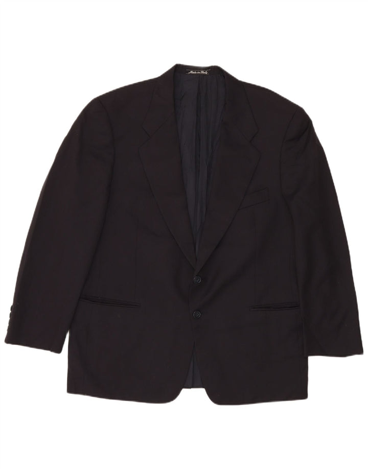 Marks & Spencer Veste blazer à 2 boutons pour homme UK 42 XL Bleu marine Laine vierge