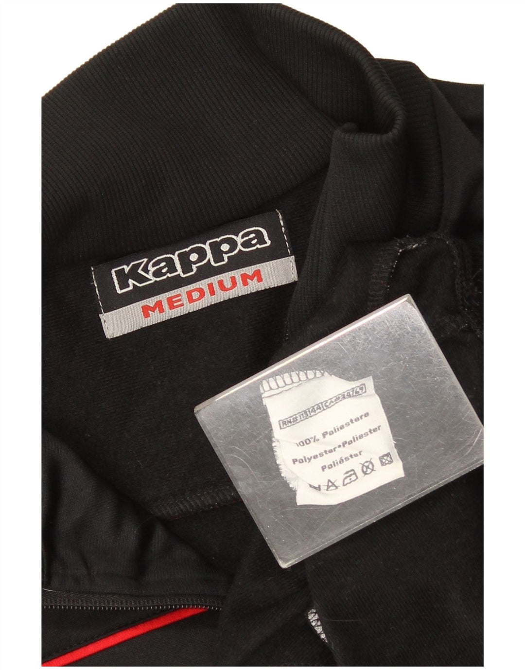 Kappa Veste de survêtement pour homme en polyester rayé noir moyen