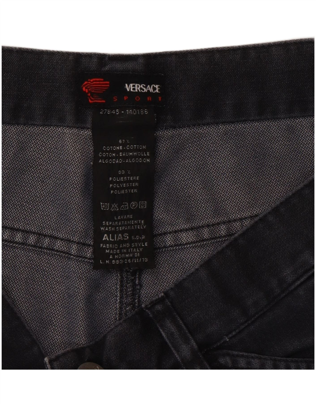 Versace Jean droit W34 L34 gris coton homme