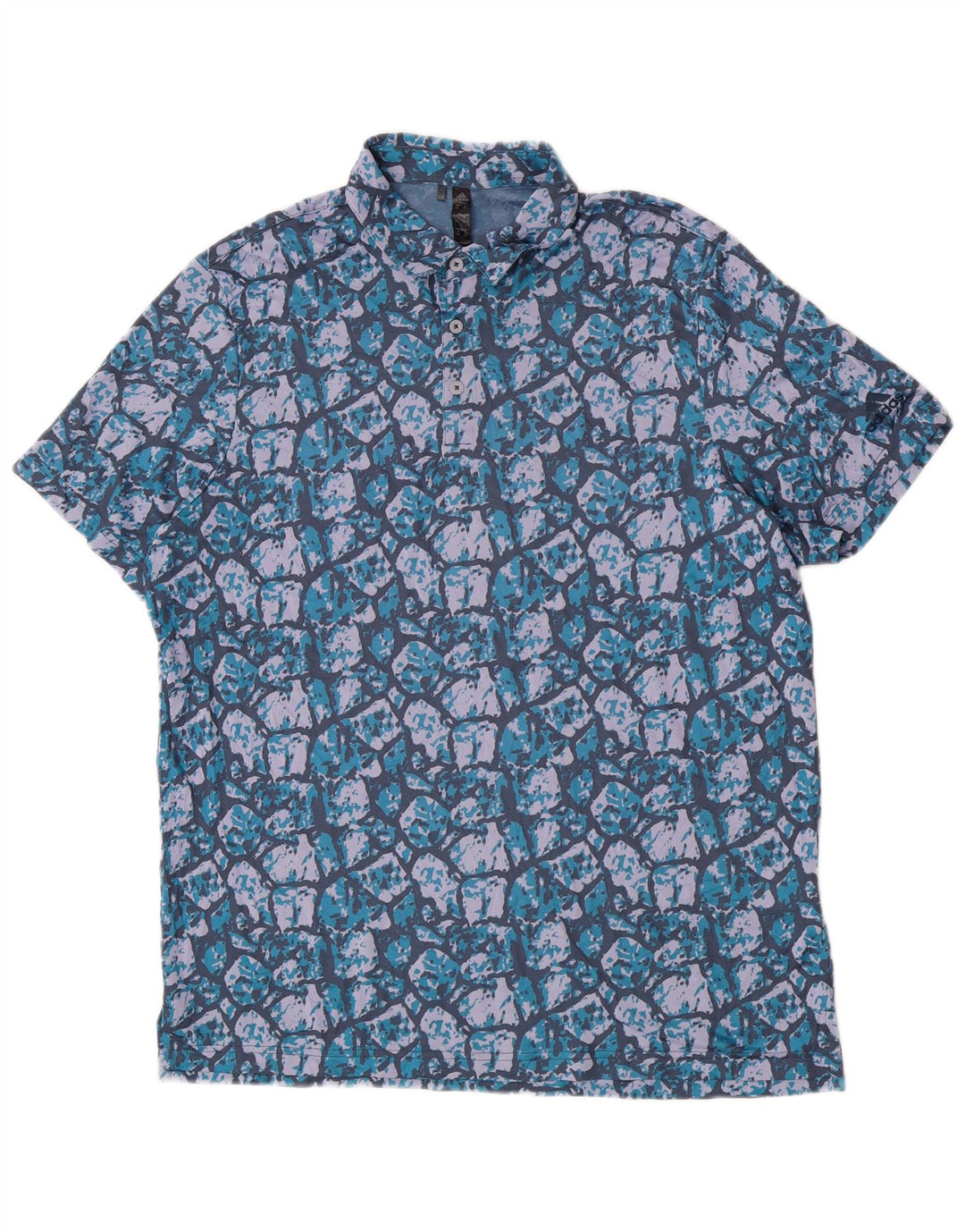 Adidas Polo à motif abstrait pour homme XL Bleu Polyester