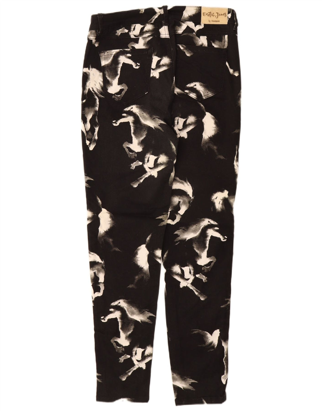 DESIGUAL Pantalon décontracté skinny pour femme EU 44 XL W34 L31 Noir Imprimé Animal