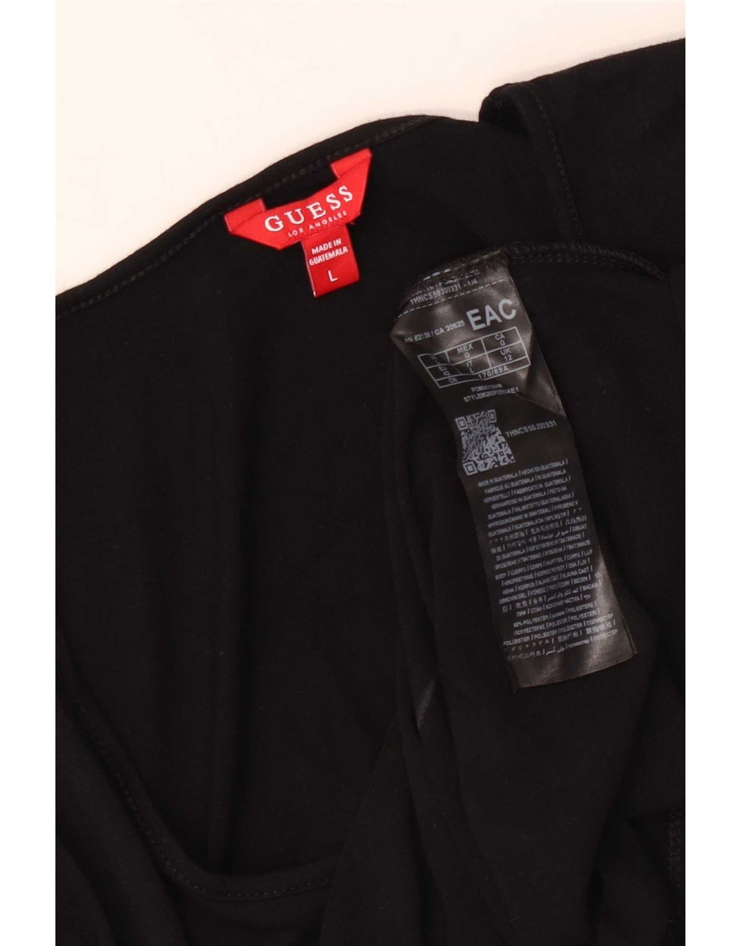 Guess T-Shirt Femme Top UK 14 Large Noir Polyester