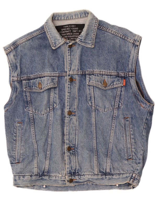 Casucci Gilet en jean pour homme UK 40 Large Bleu