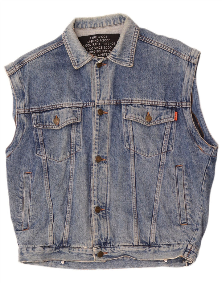 Casucci Gilet en jean pour homme UK 40 Large Bleu
