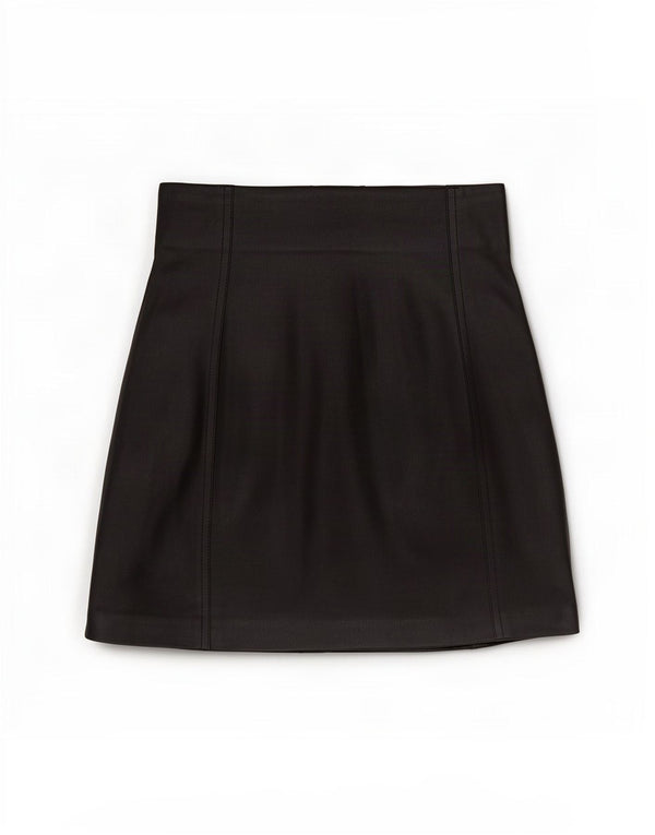 Zara Femme Mini Jupe En Simili Cuir Petit W26 Noir Polyester