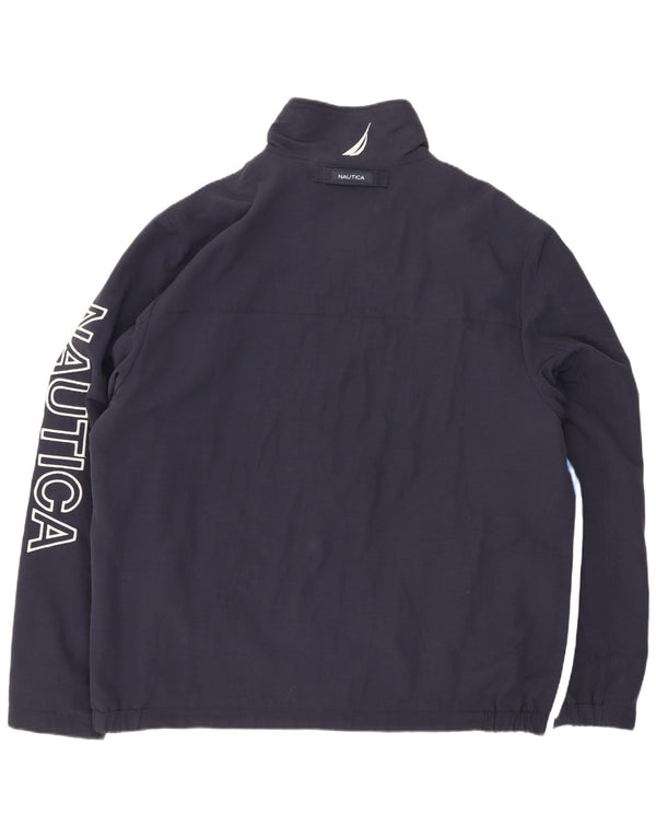 Nautica Veste bomber graphique pour homme UK 42 Large Bleu marine Colourblock
