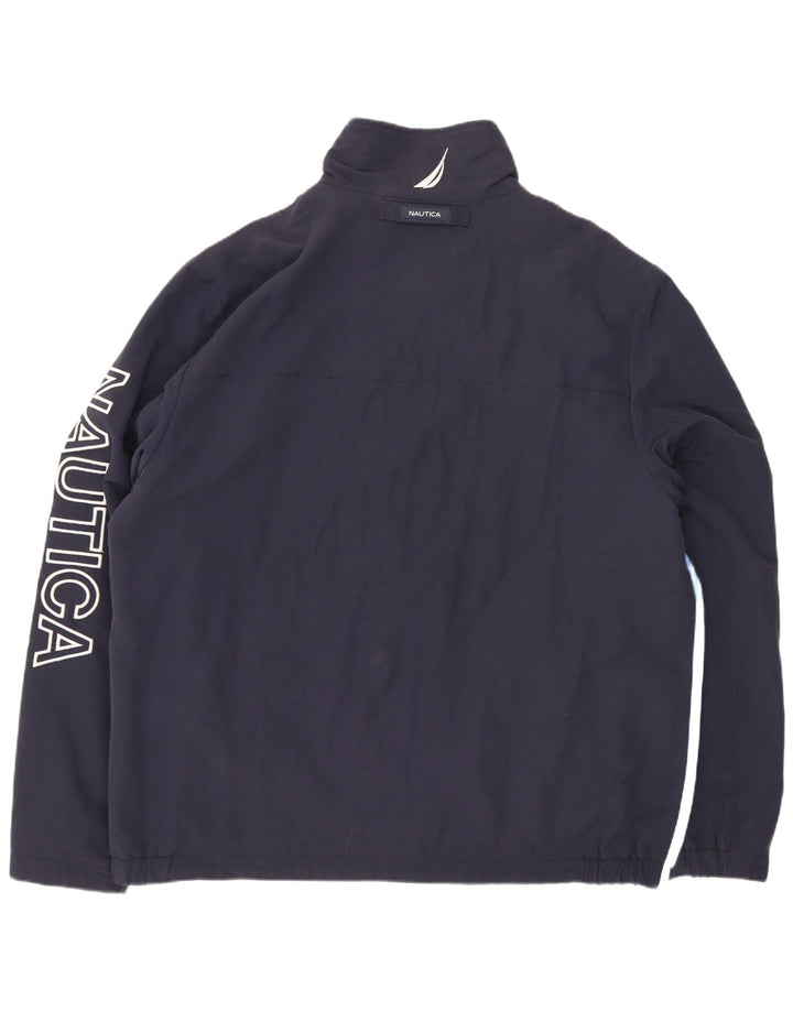 Nautica Veste bomber graphique pour homme UK 42 Large Bleu marine Colourblock