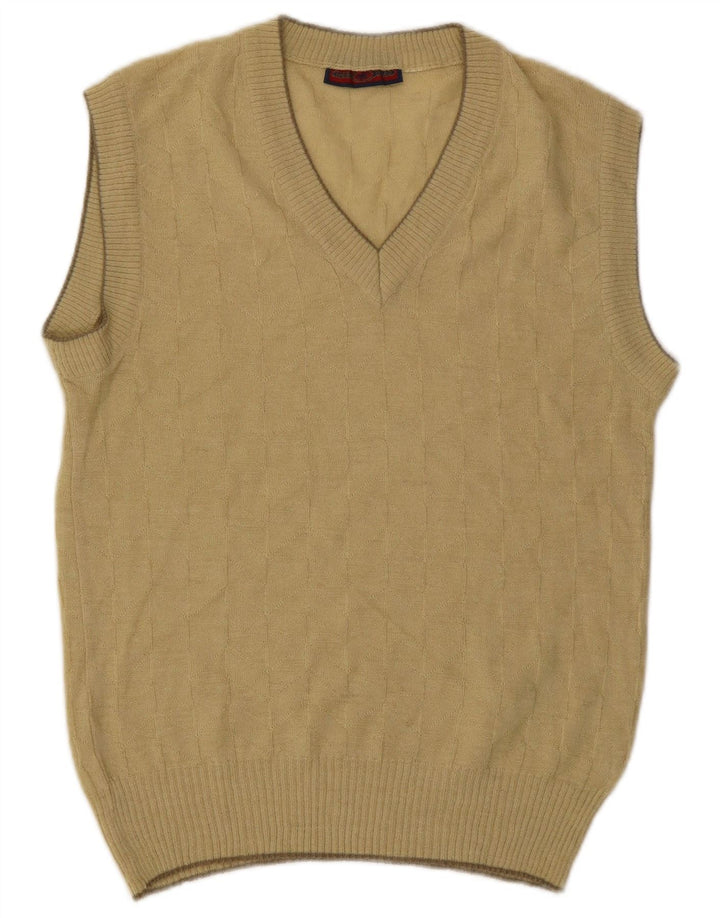 vintage Mens Vest Débardeur Petit Beige