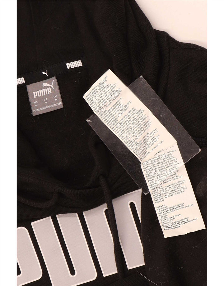 Puma Pull à capuche graphique pour femme UK 14 Noir moyen